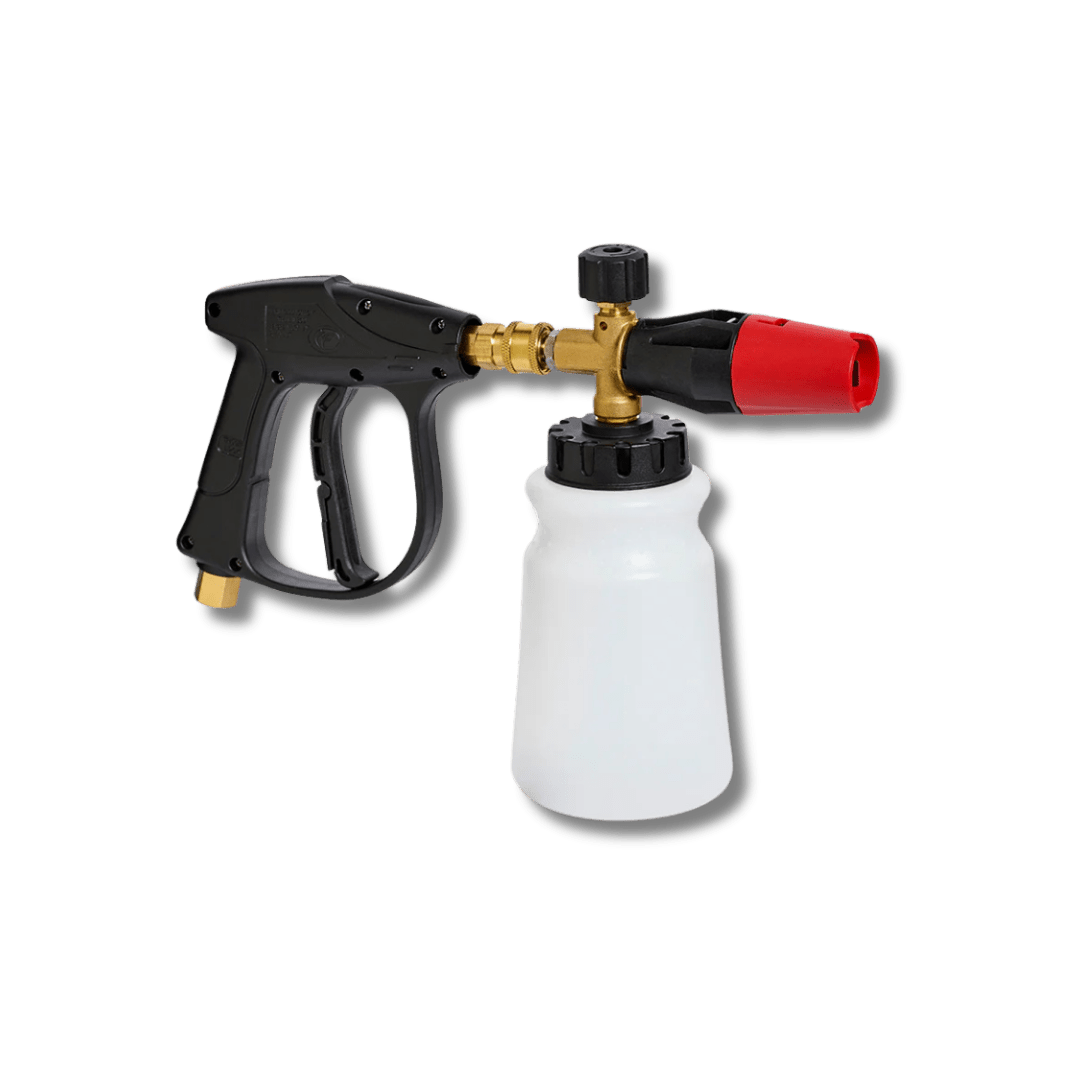 A bottle of Magna Shine Pressure Wash Foam Cannon on a white background.
