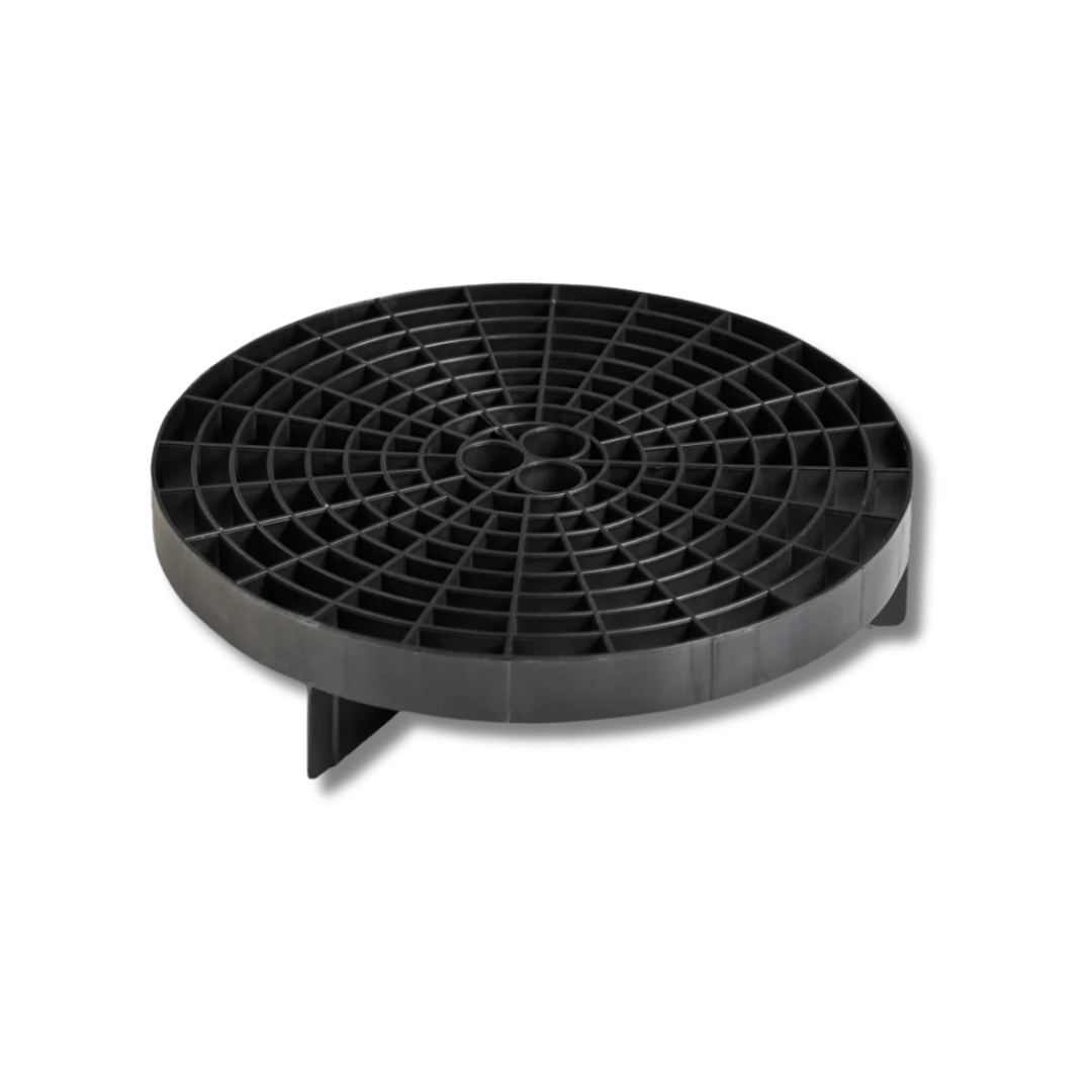 A bottle of Hi - Tech Bucket Grit Guard on a white background.