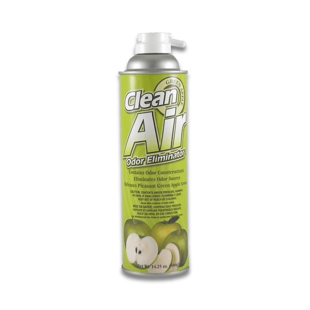 A bottle of Hi - Tech Clean Air Odor Eliminator on a white background.