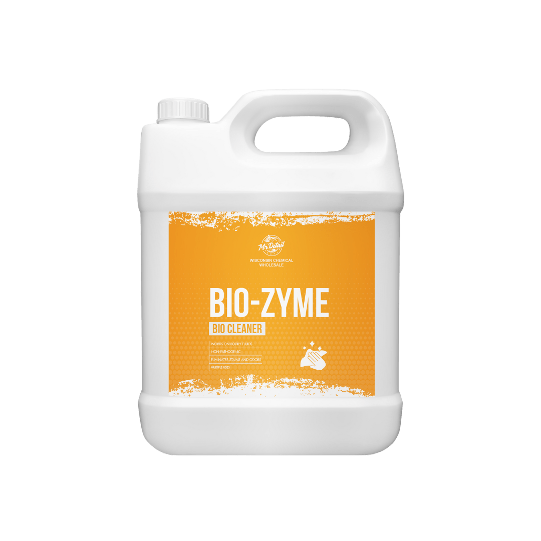 A bottle of Mr Detail Bio - Zyme on a white background.