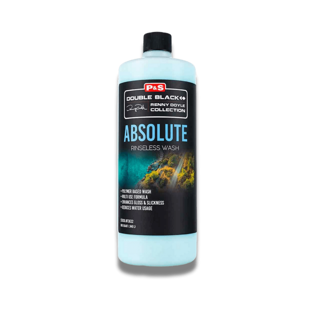 A bottle of P&S Absolute Rinseless Wash on a white background.