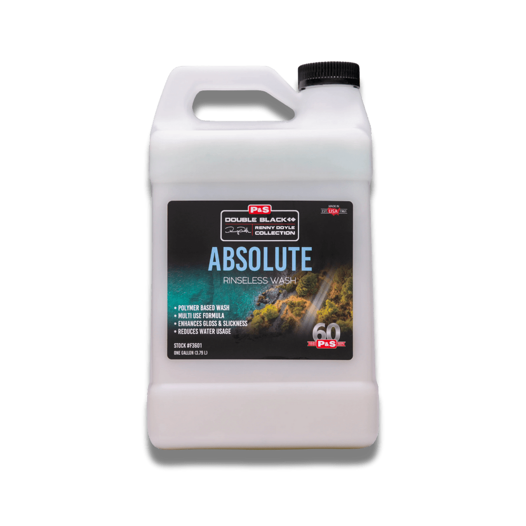 A bottle of P&S Absolute Rinseless Wash on a white background.