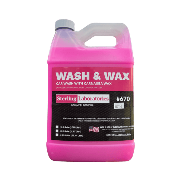 A bottle of Sterling Wash and Wax on a white background.