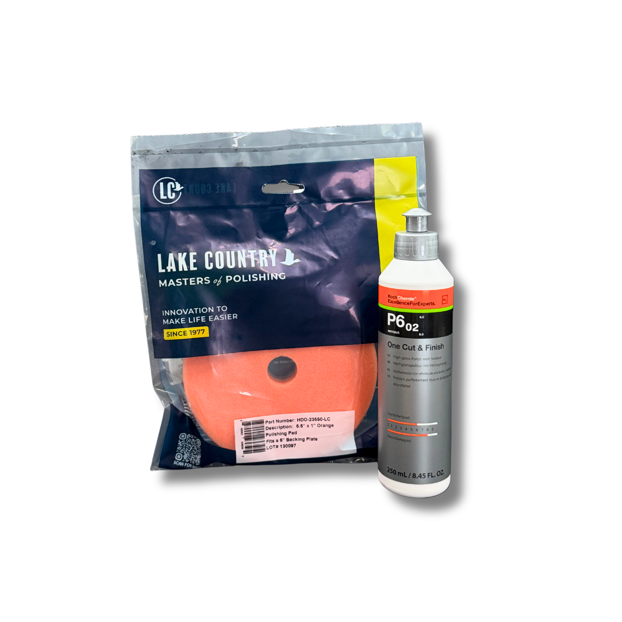One-Step Correction Bundle — Koch Chemie One Cut & Finish + Lake Country HDO Pad