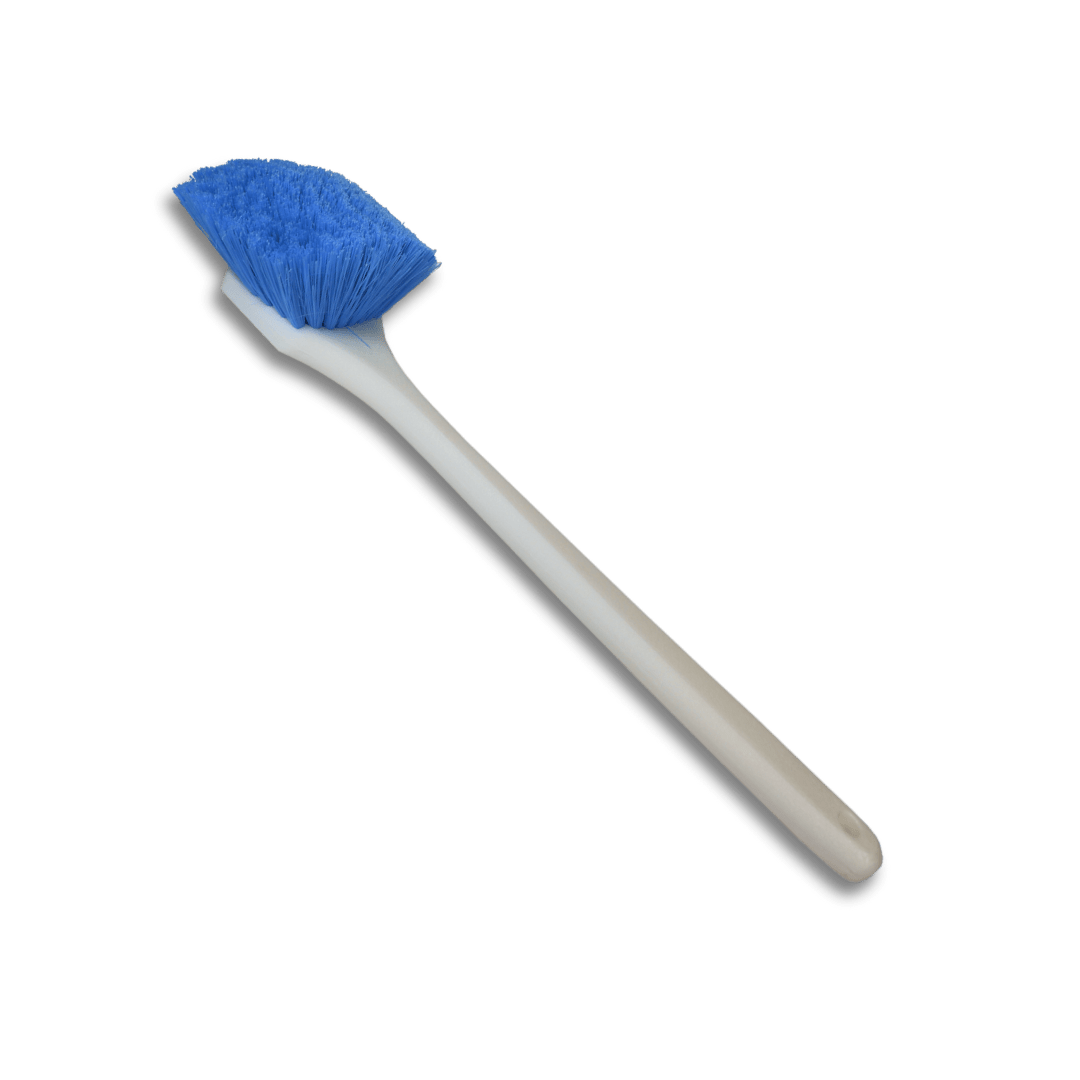A bottle of Hi - Tech General Purpose Long Handle Brush - Blue on a white background.