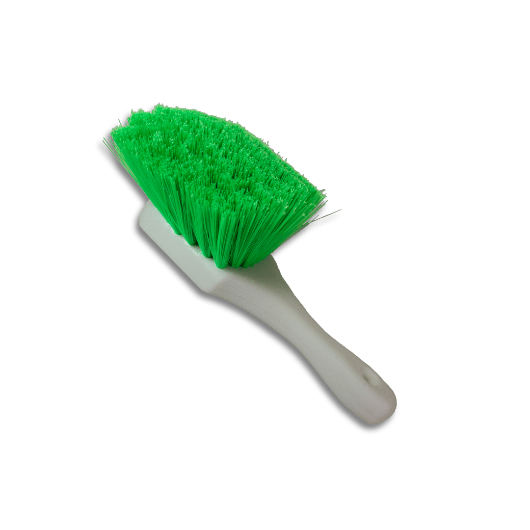 A bottle of Hi - Tech General Purpose Short Handle Brush - Green on a white background.