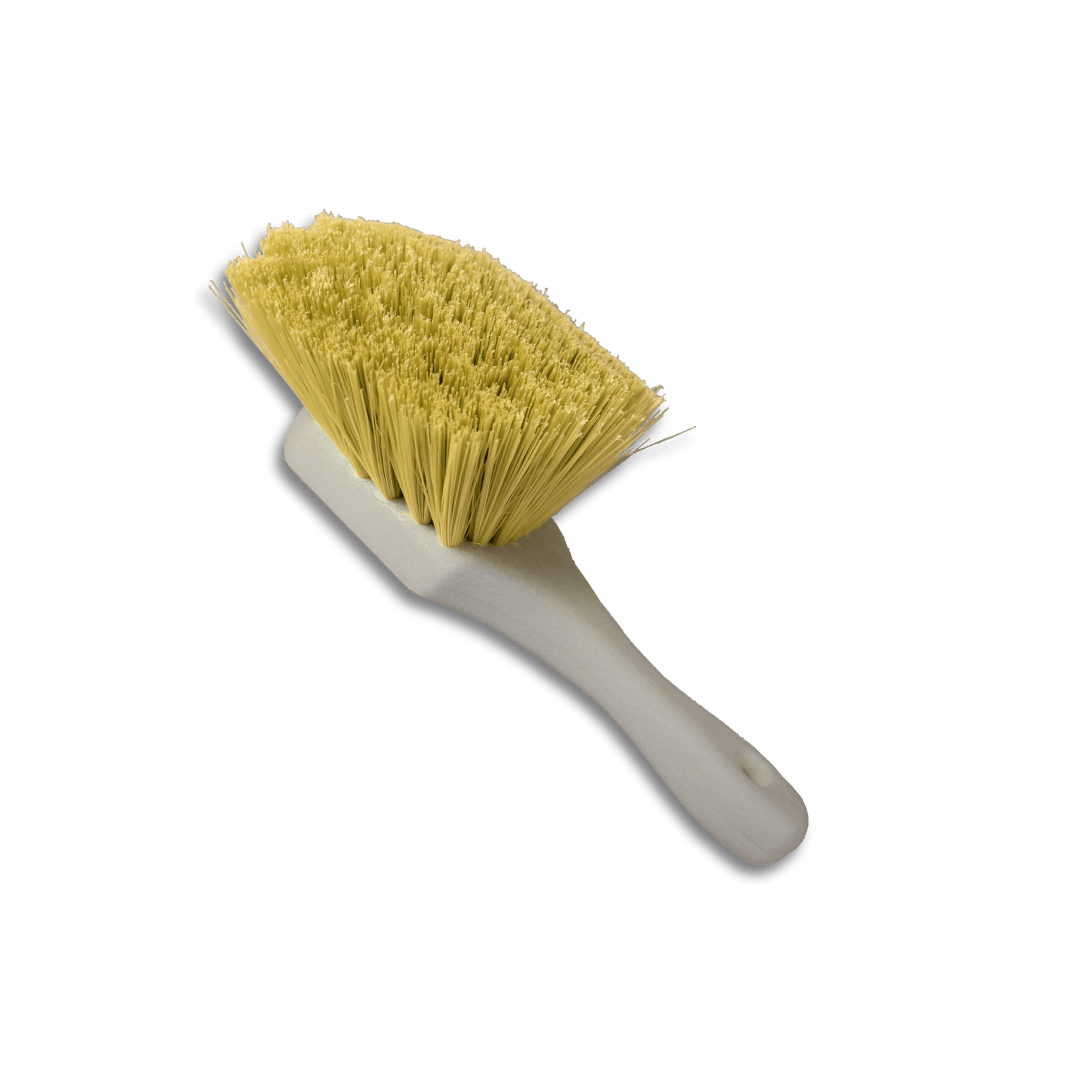 A bottle of Hi - Tech General Purpose Short Handle Brush - Tan on a white background.