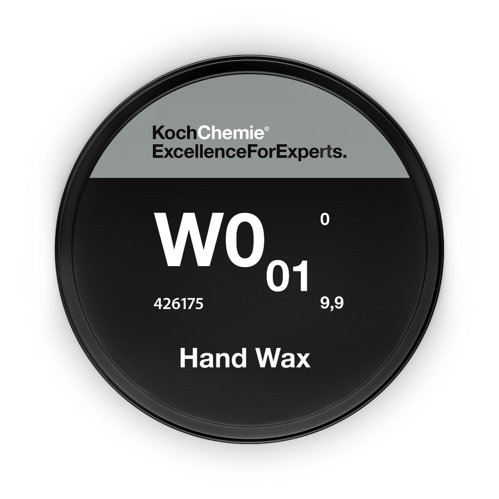 A bottle of Koch Chemie W0.01 | Hand Wax on a white background.