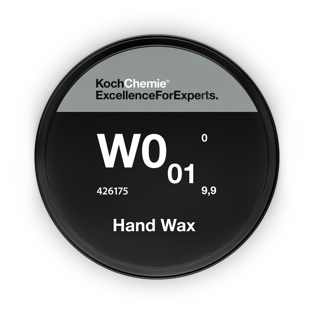 A bottle of Koch Chemie W0.01 | Hand Wax on a white background.