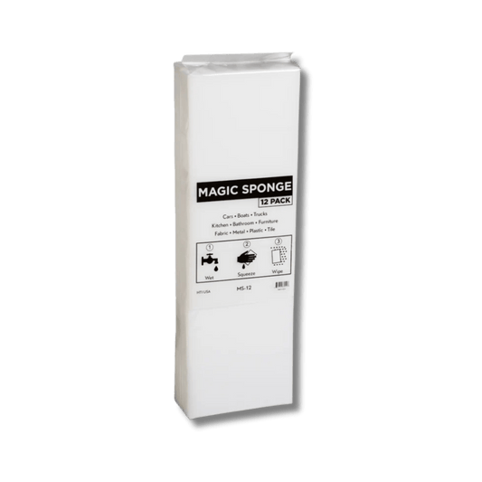 A bottle of Hi - Tech 12 Pack Magic Foam Eraser Sponge on a white background.