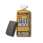 A bottle of Hi - Tech All Star Steel Wool Pads - 16 Count on a white background.
