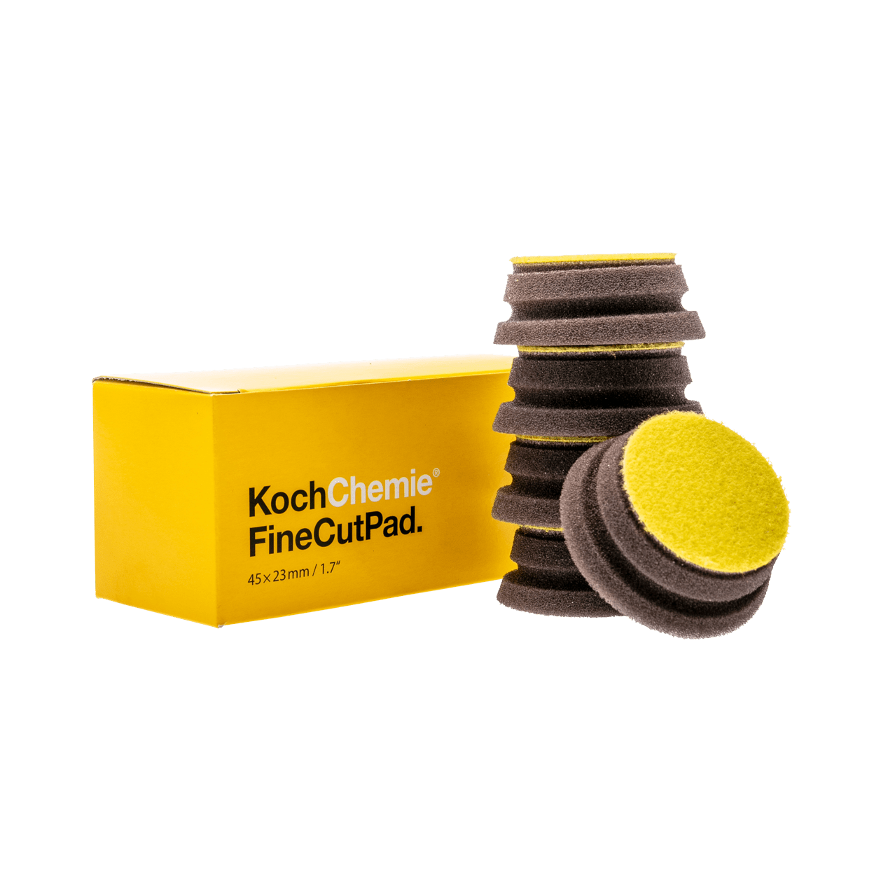 A bottle of Koch Chemie Fine Cut Pad on a white background.