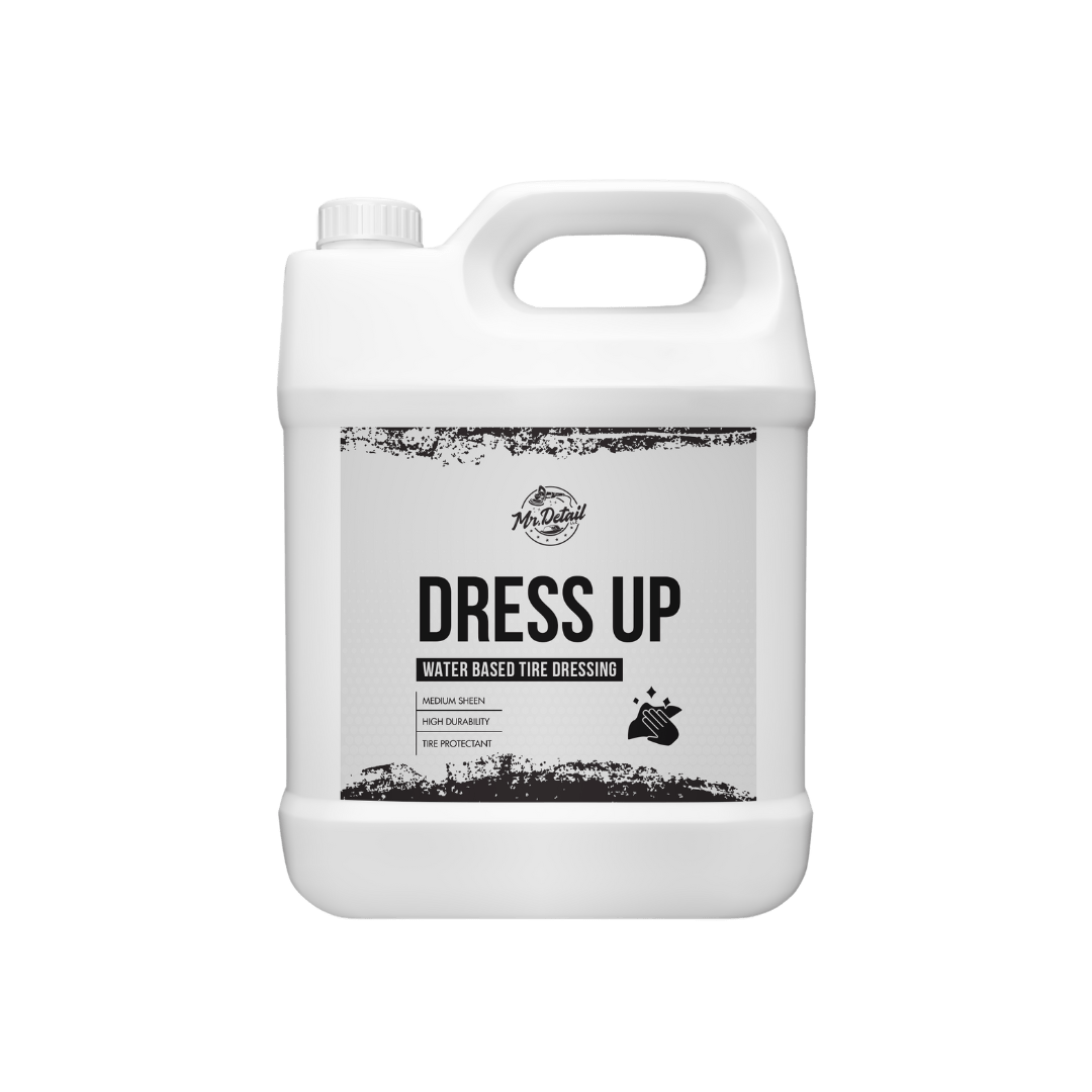 A bottle of Mr Detail Dress Up on a white background.