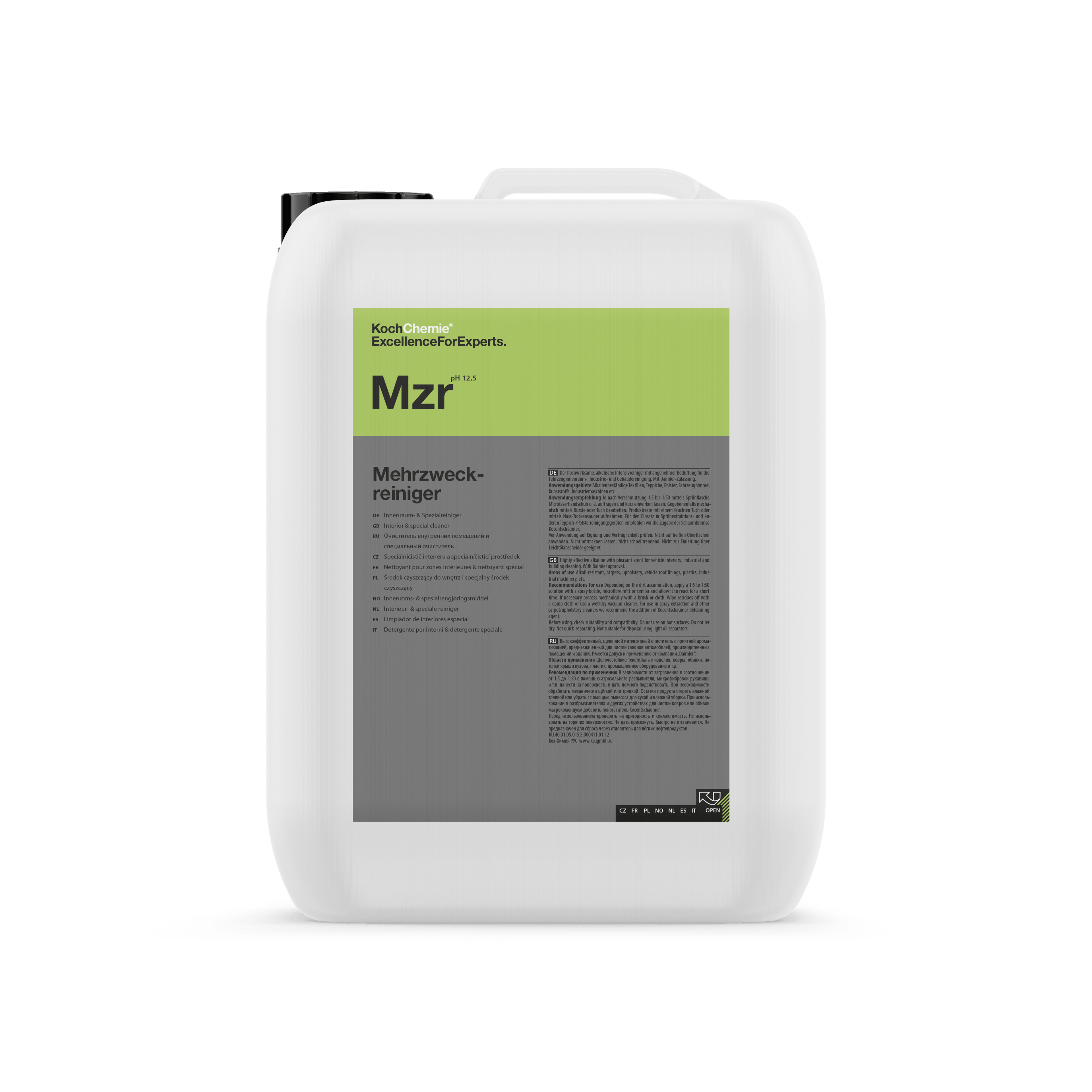 A bottle of Koch Chemie Mzr | Mehrzweckreiniger on a white background.