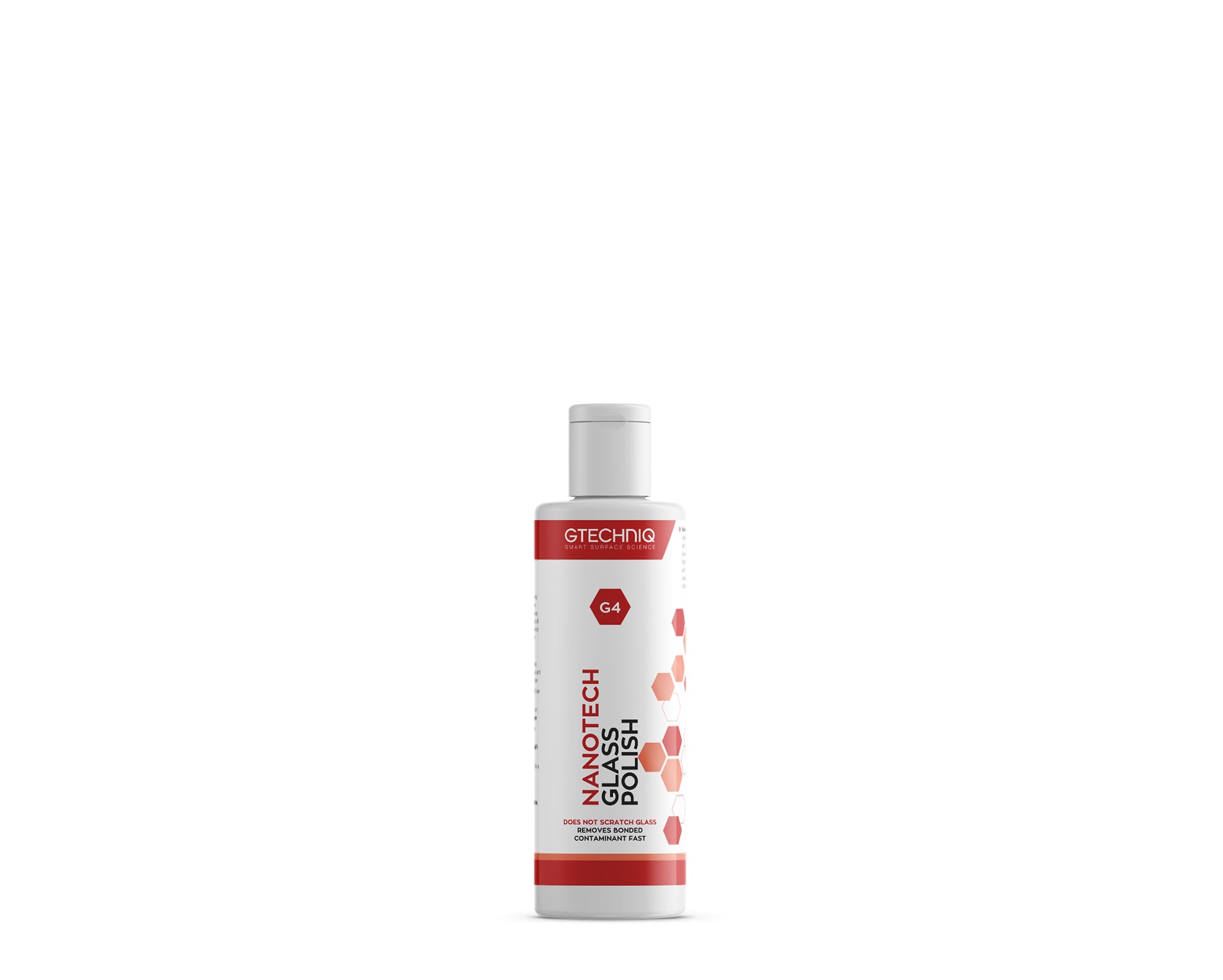 A bottle of GTechniq GTECHNIQ | G4 NANOTECH GLASS POLISH on a white background.
