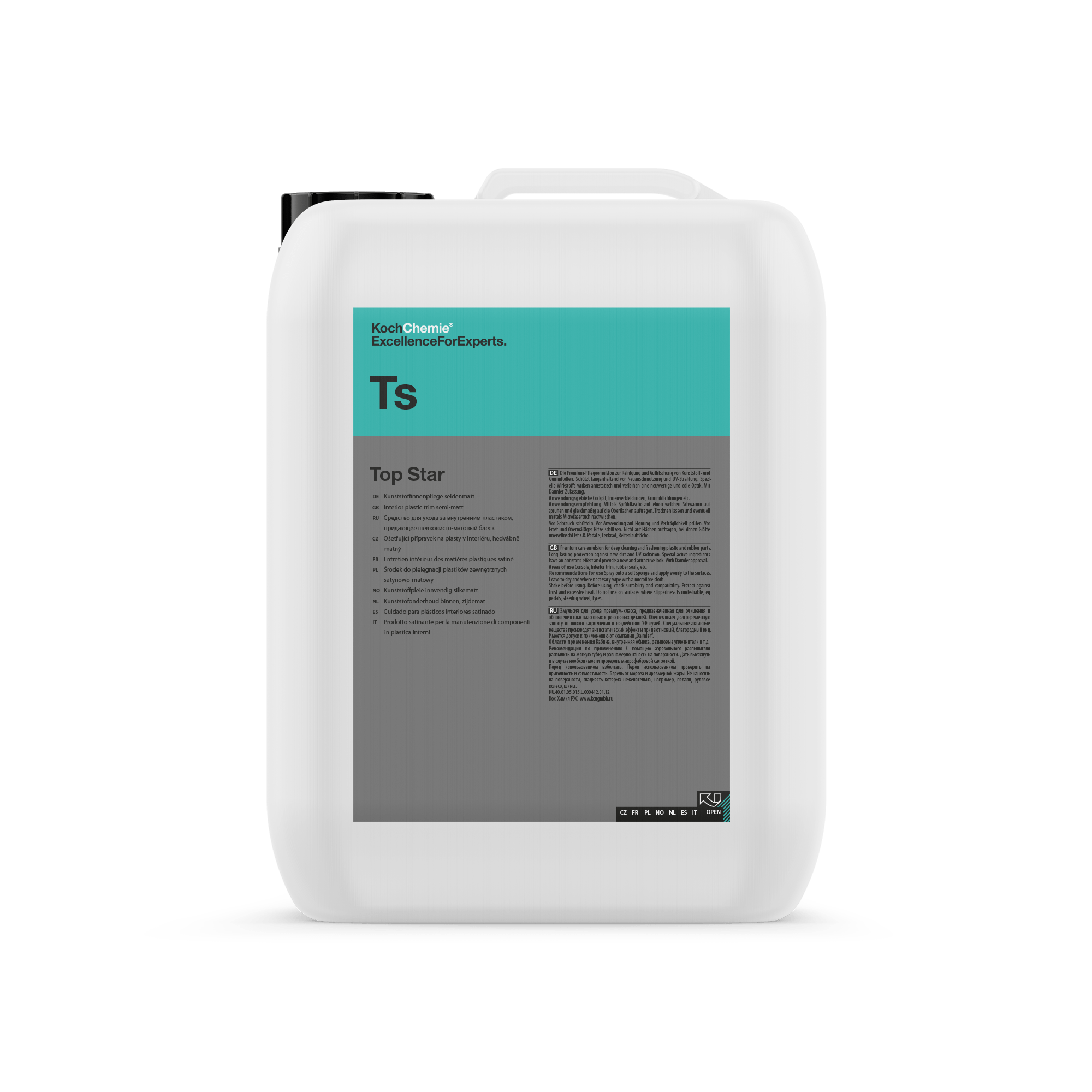 A bottle of Koch Chemie Ts | Top Star on a white background.