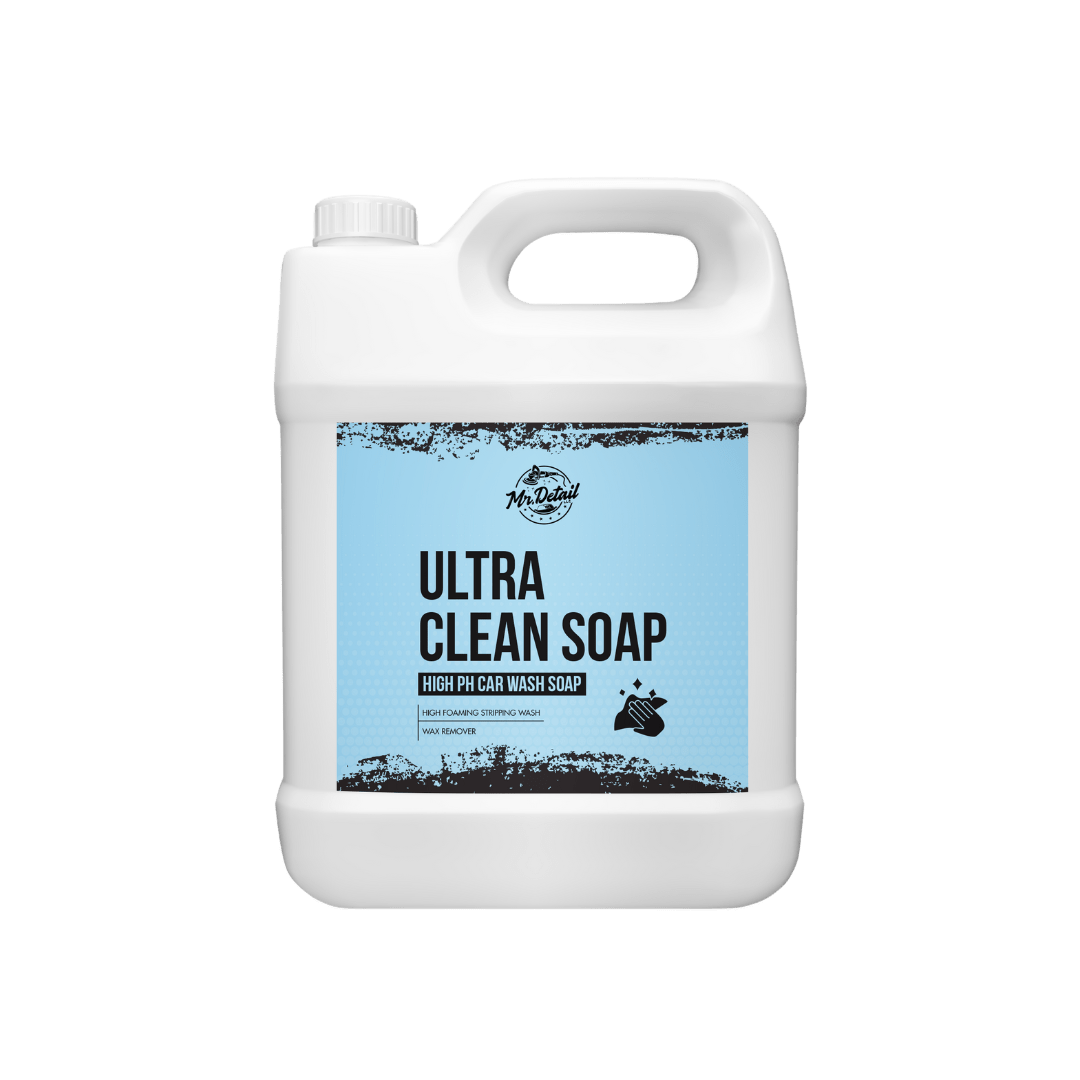 A bottle of Mr Detail Ultra Clean Soap on a white background.