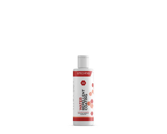 A bottle of GTechniq GTECHNIQ | G5 WATER REPELLENT COATING on a white background.