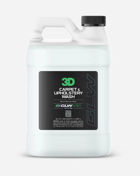 A bottle of 3D 3D | GLW SERIES | CARPET & UPHOLSTERY WASH on a white background.