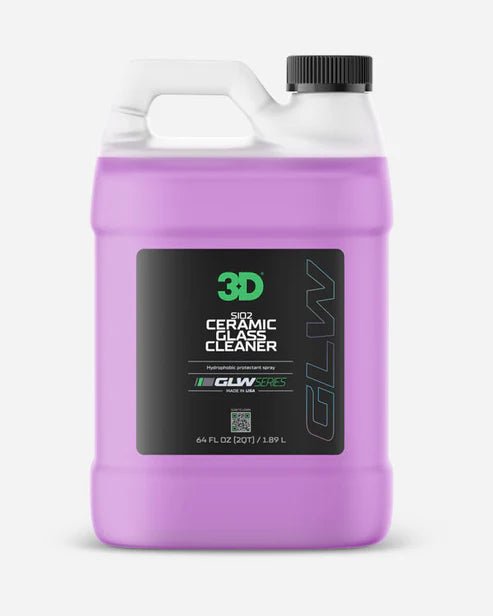 A bottle of 3D 3D | GLW SERIES | SiO2 CERAMIC GLASS CLEANER on a white background.
