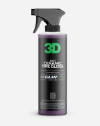 A bottle of 3D 3D | GLW SERIES | SiO2 CERAMIC TIRE GLOSS on a white background.