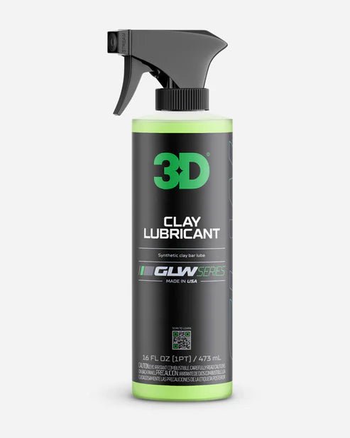 A bottle of 3D 3D | GLW SERIES | CLAY LUBRICANT on a white background.