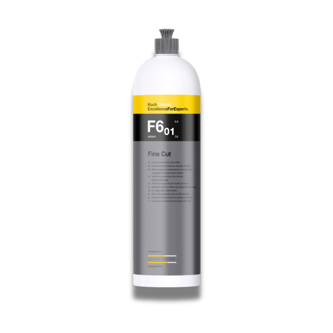 A bottle of Koch Chemie F6.01 | Fine Cut on a white background.