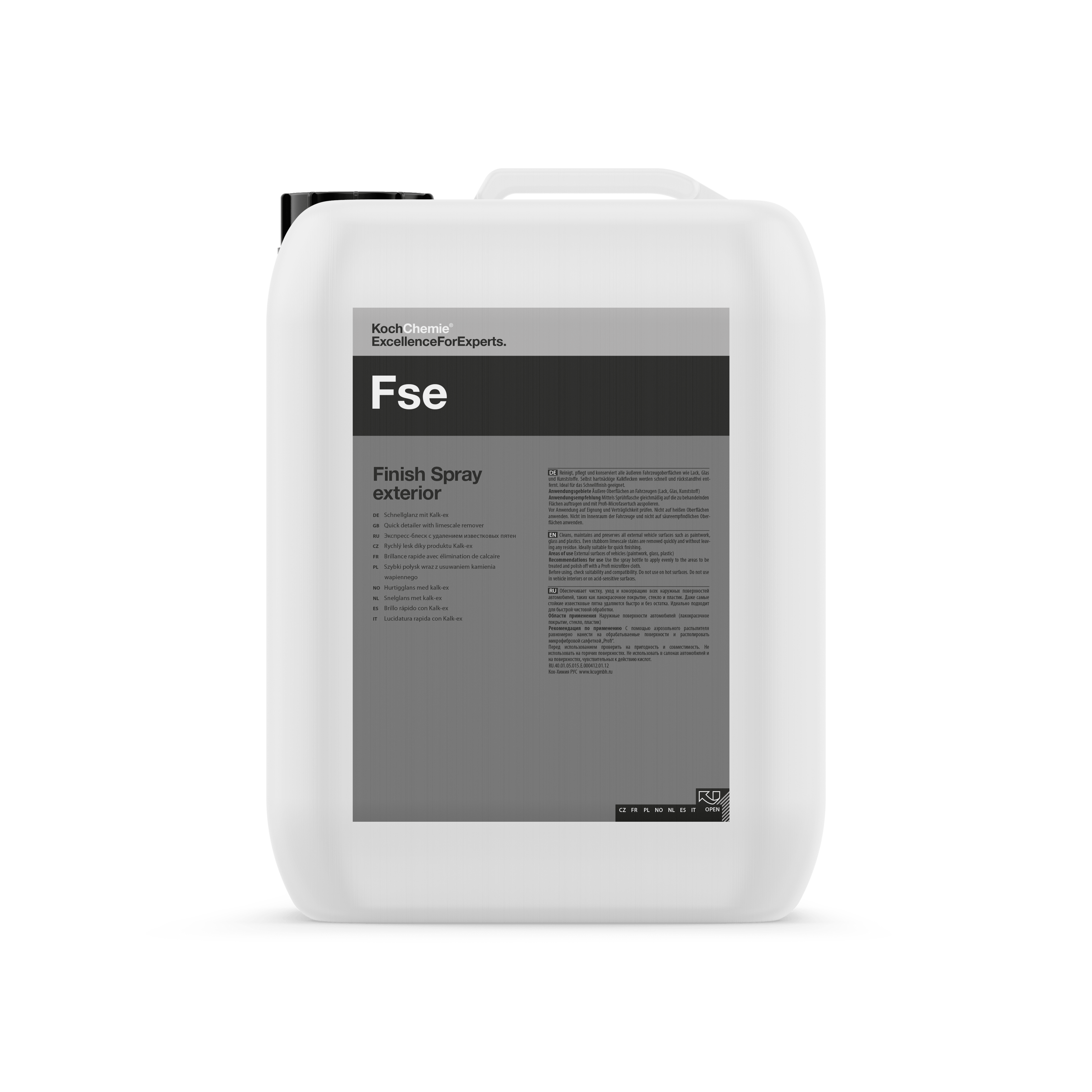 A bottle of Koch Chemie Fse | Finish Spray Exterior on a white background.