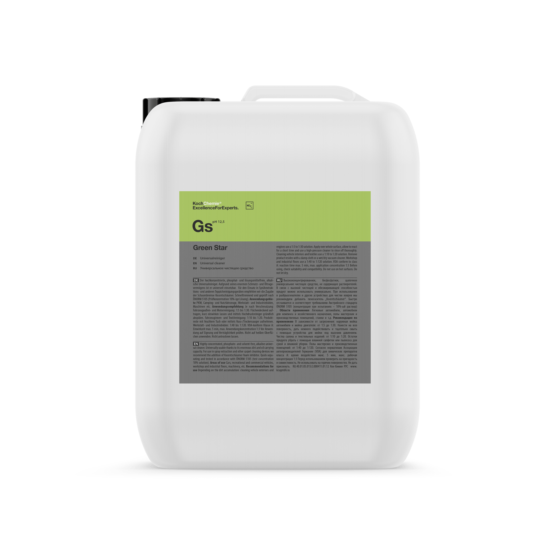 A bottle of Koch Chemie Gs | Green Star on a white background.