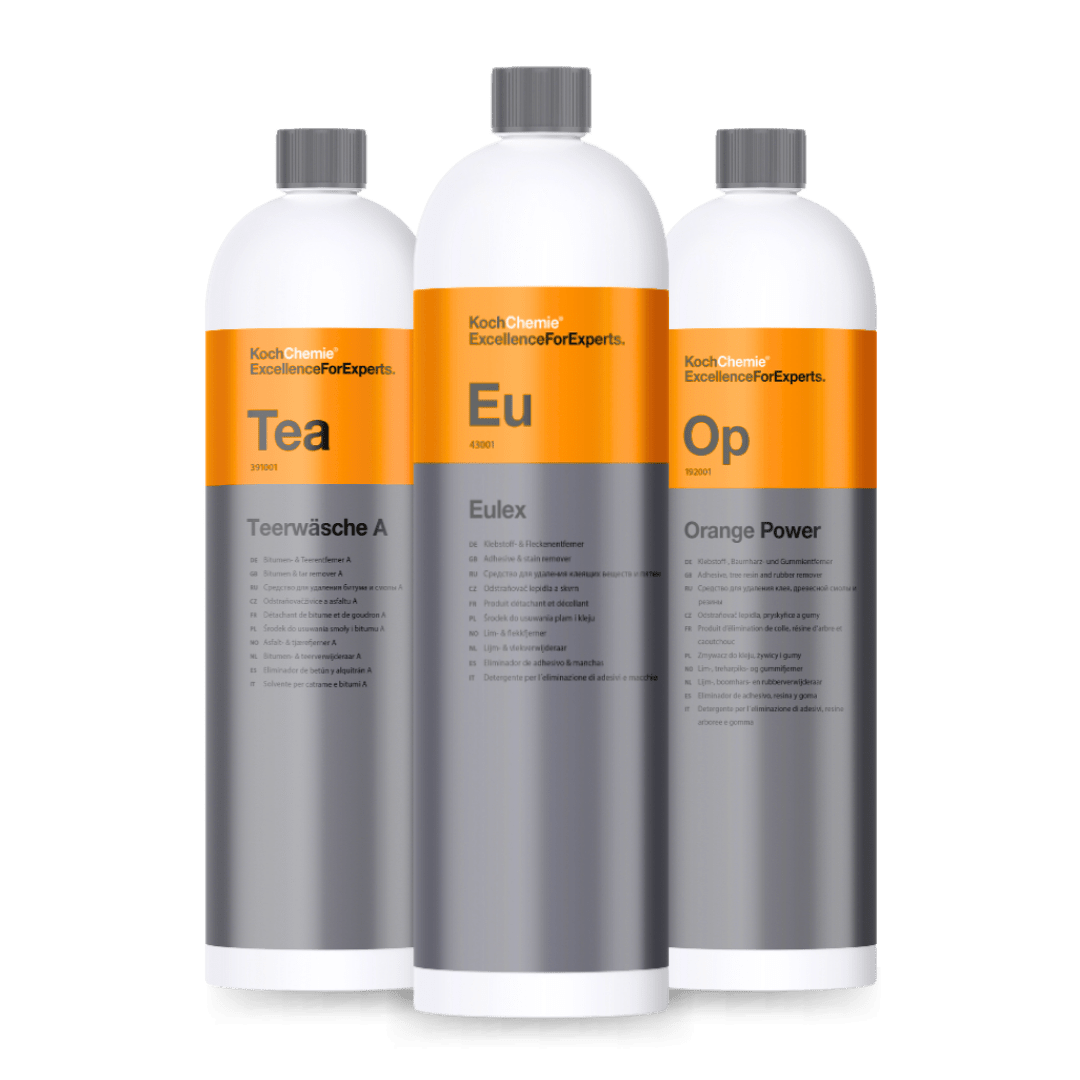 A bottle of Koch Chemie Koch Chemie Adhesive & Tar Removal Bundle on a white background.