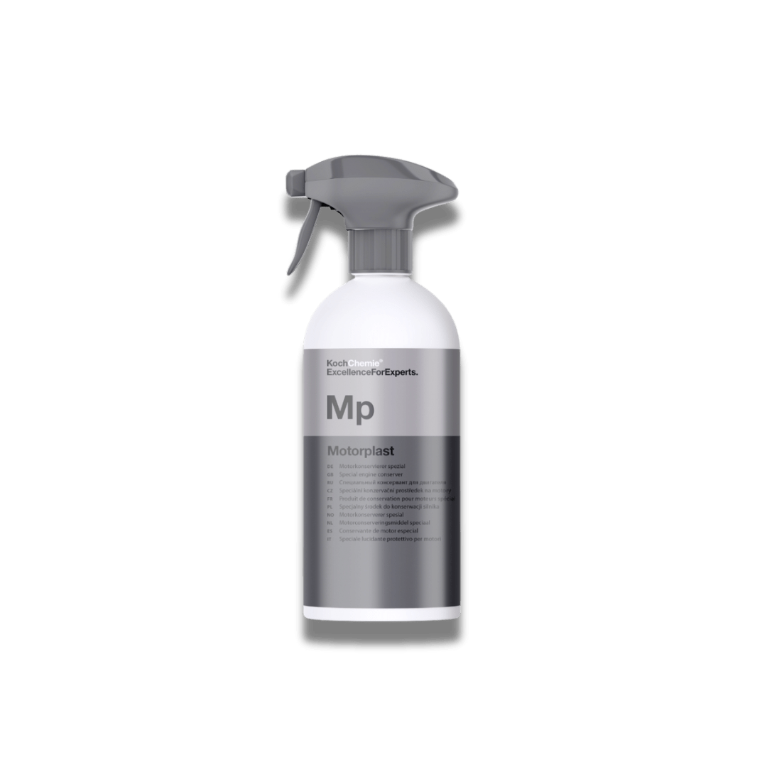 A bottle of Koch Chemie Mp | Motorplast on a white background.