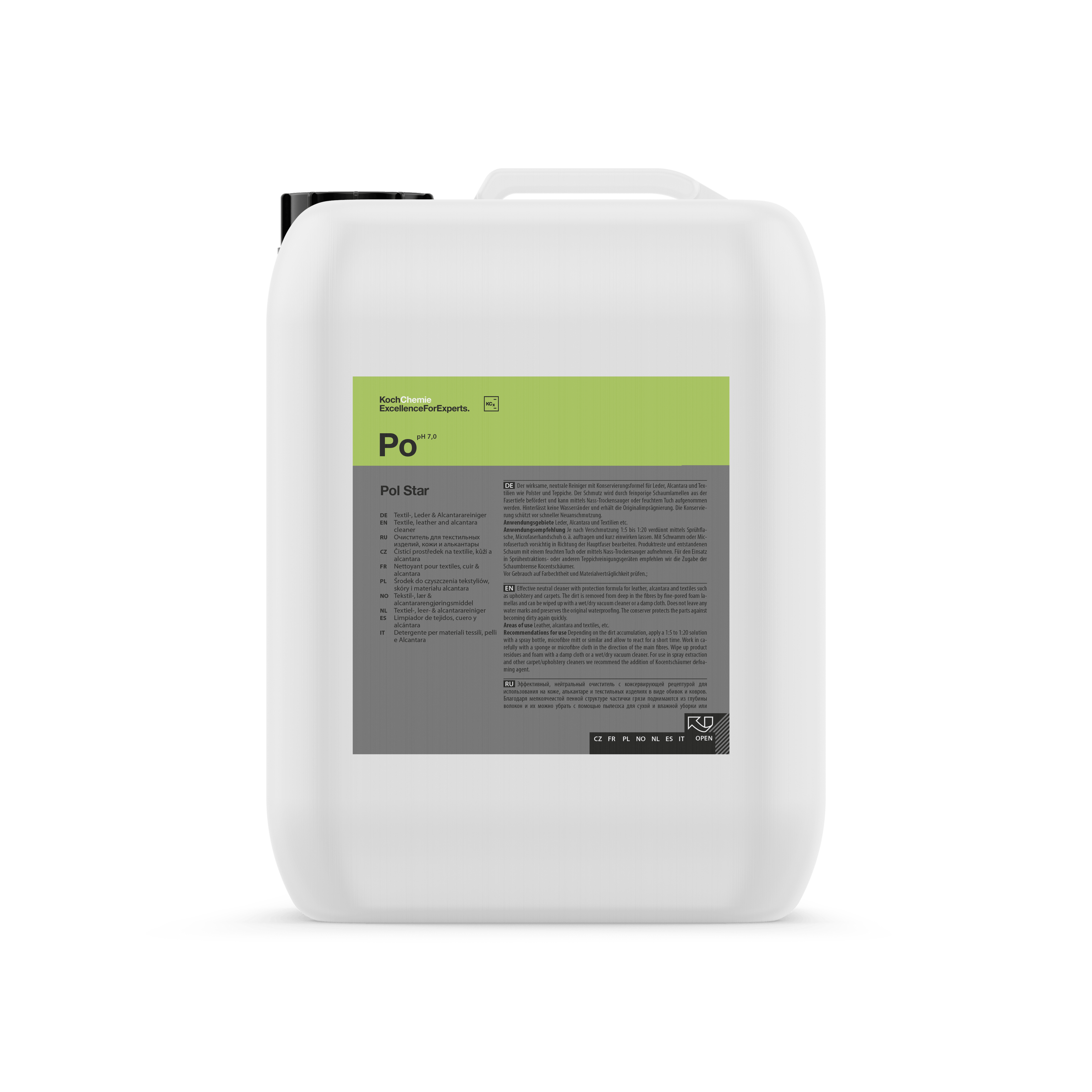 A bottle of Koch Chemie Po | Pol Star on a white background.