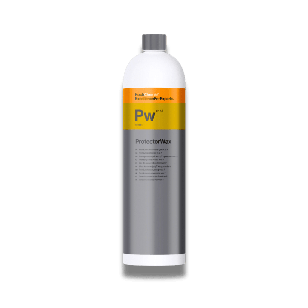 A bottle of Koch Chemie Pw | Protector Wax on a white background.