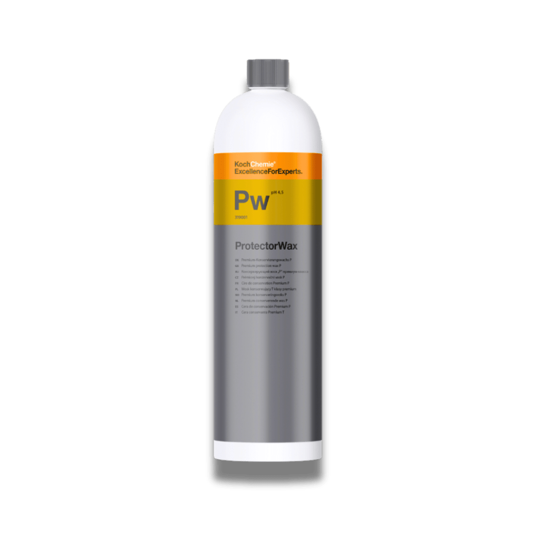 A bottle of Koch Chemie Pw | Protector Wax on a white background.