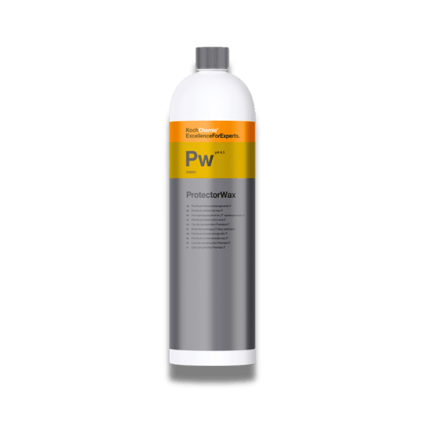 A bottle of Koch Chemie Pw | Protector Wax on a white background.