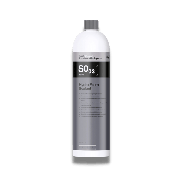 A bottle of Koch Chemie S0.03 | Hydro Foam Sealant on a white background.