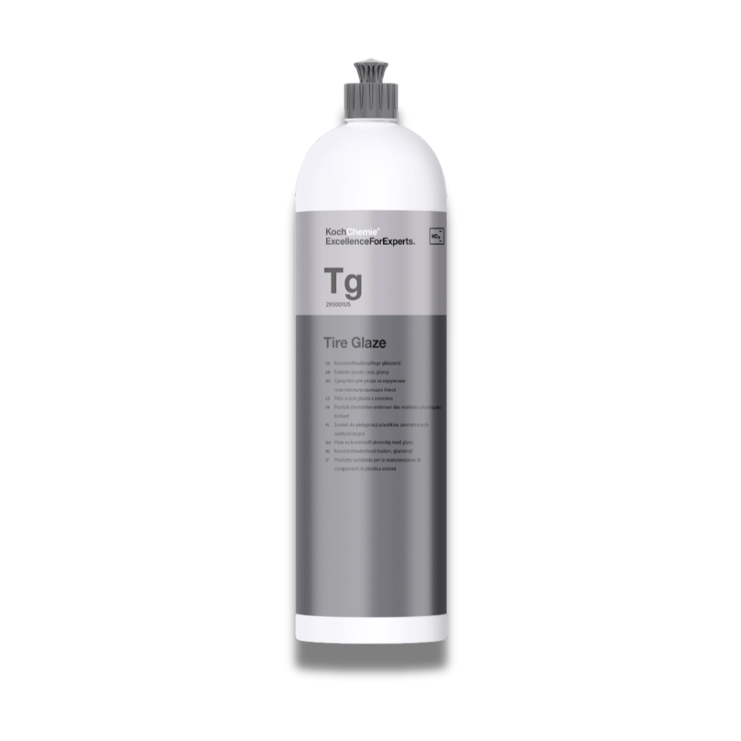 A bottle of Koch Chemie Tg | Tire Glaze on a white background.