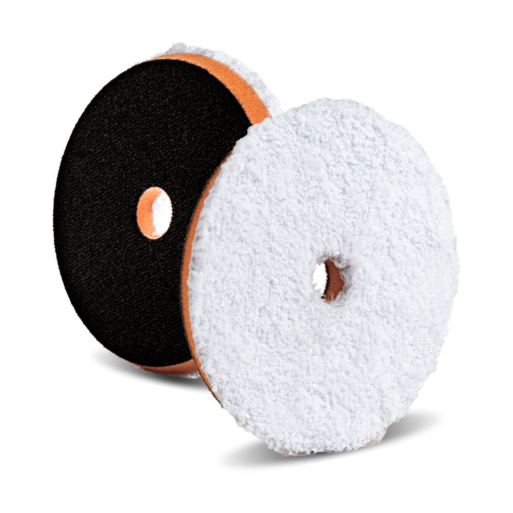 A bottle of Lake Country HDO Microfiber Pads on a white background.