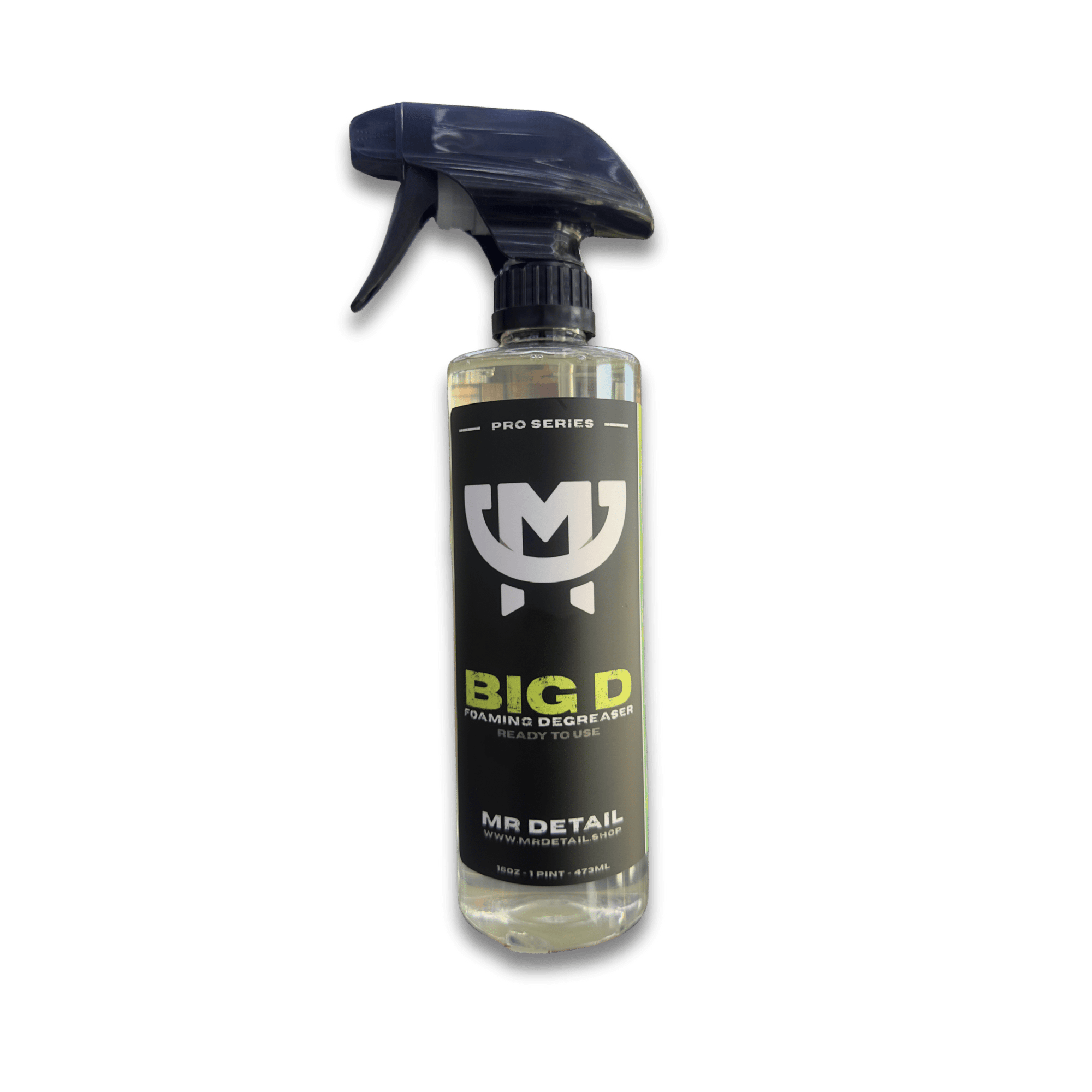 A bottle of Mr Detail BIG D on a white background.