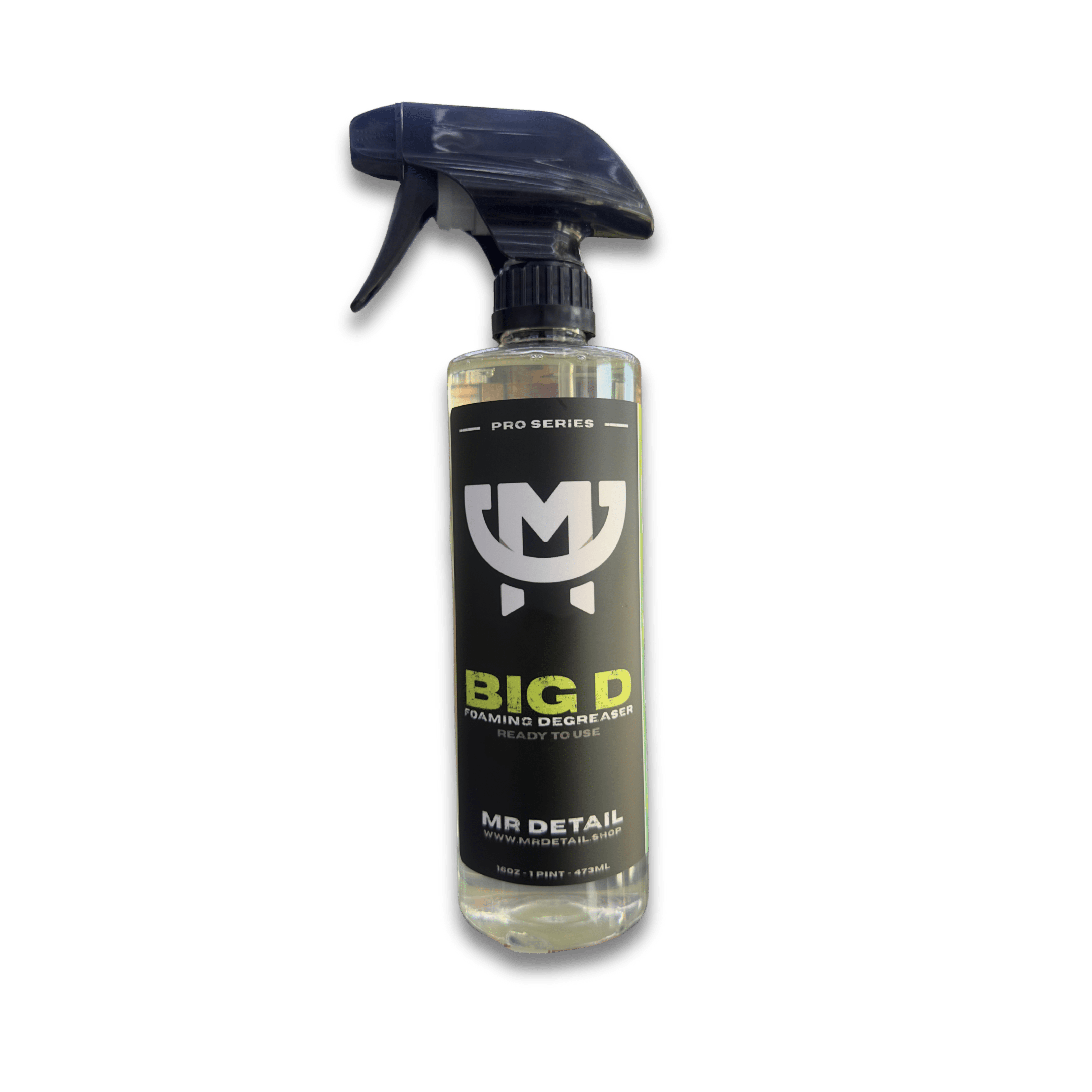 A bottle of Mr Detail BIG D on a white background.