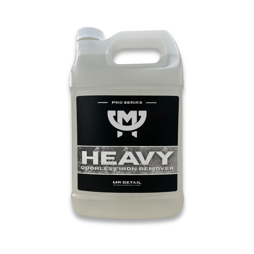 A bottle of Mr Detail HEAVY on a white background.