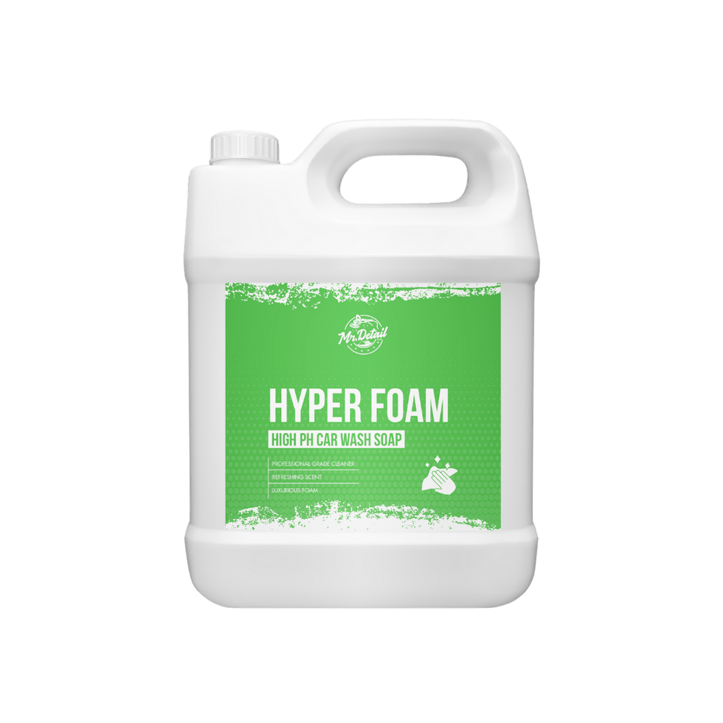 A bottle of Mr Detail Hyper Foam on a white background.