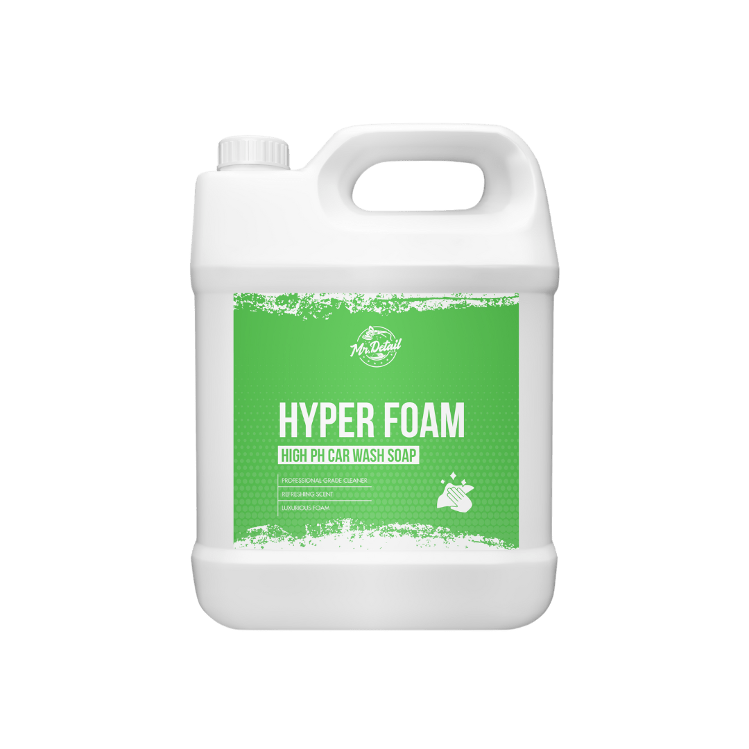 A bottle of Mr Detail Hyper Foam on a white background.