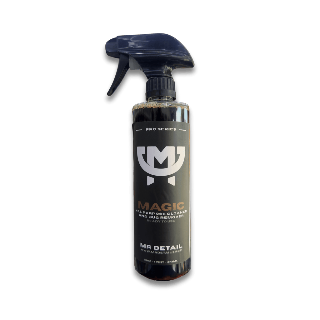 A bottle of Mr Detail MAGIC on a white background.