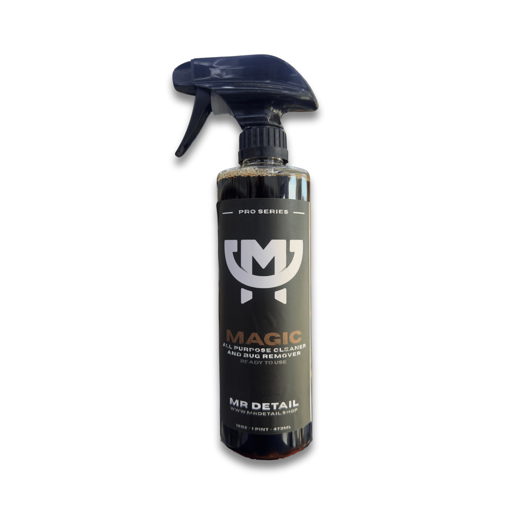 A bottle of Mr Detail MAGIC on a white background.