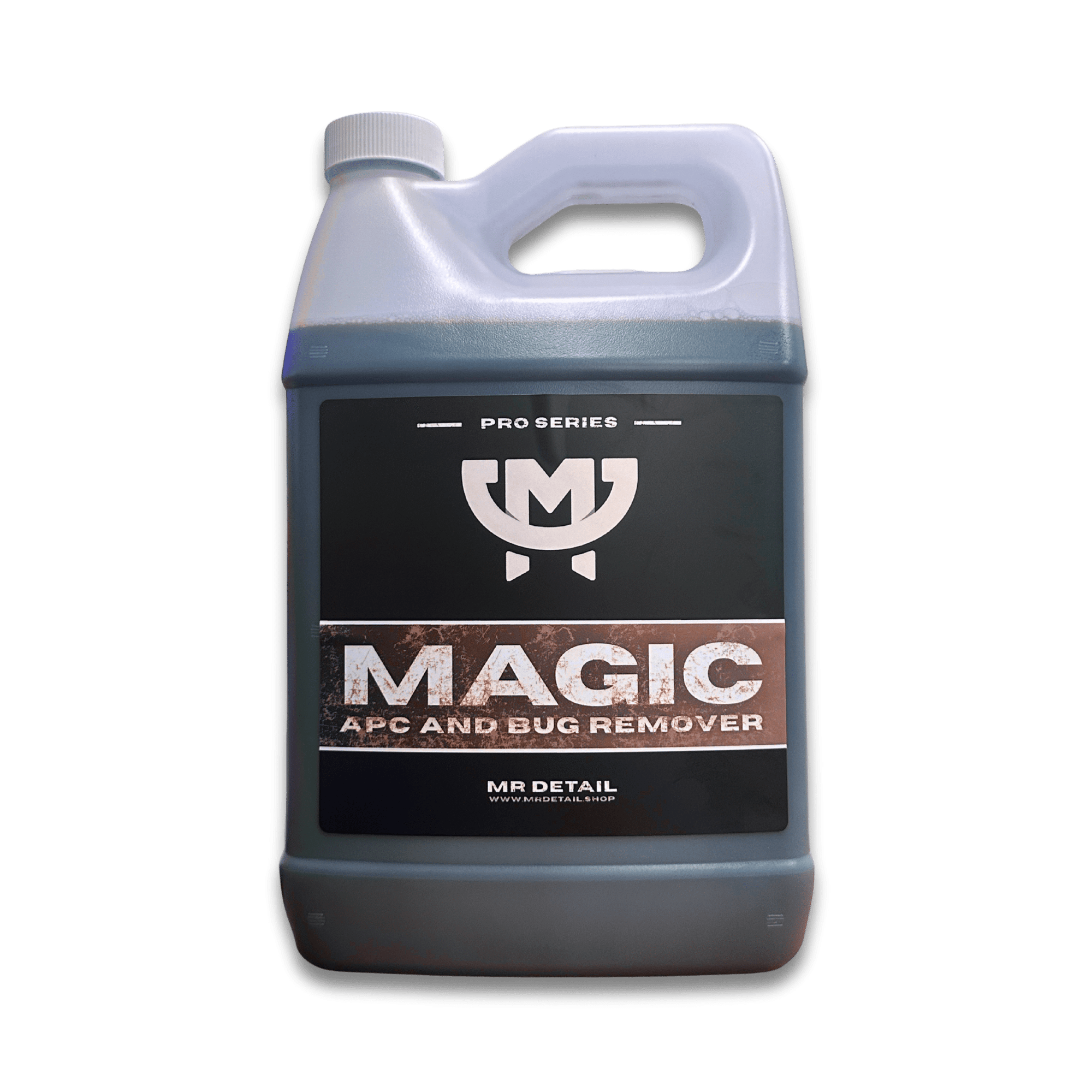 A bottle of Mr Detail MAGIC on a white background.