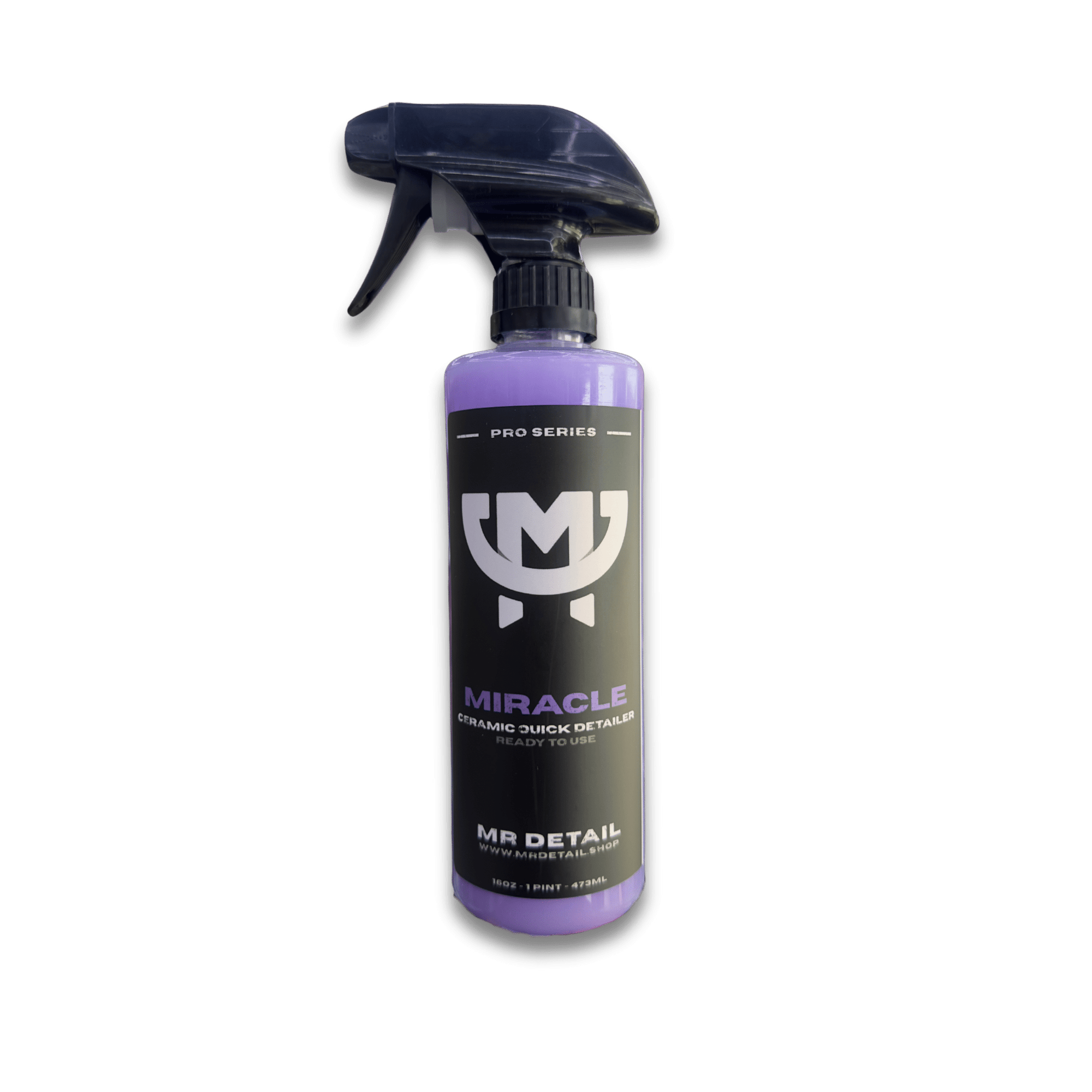 A bottle of Mr Detail MIRACLE on a white background.