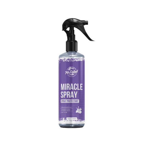 A bottle of Mr Detail Miracle Spray on a white background.