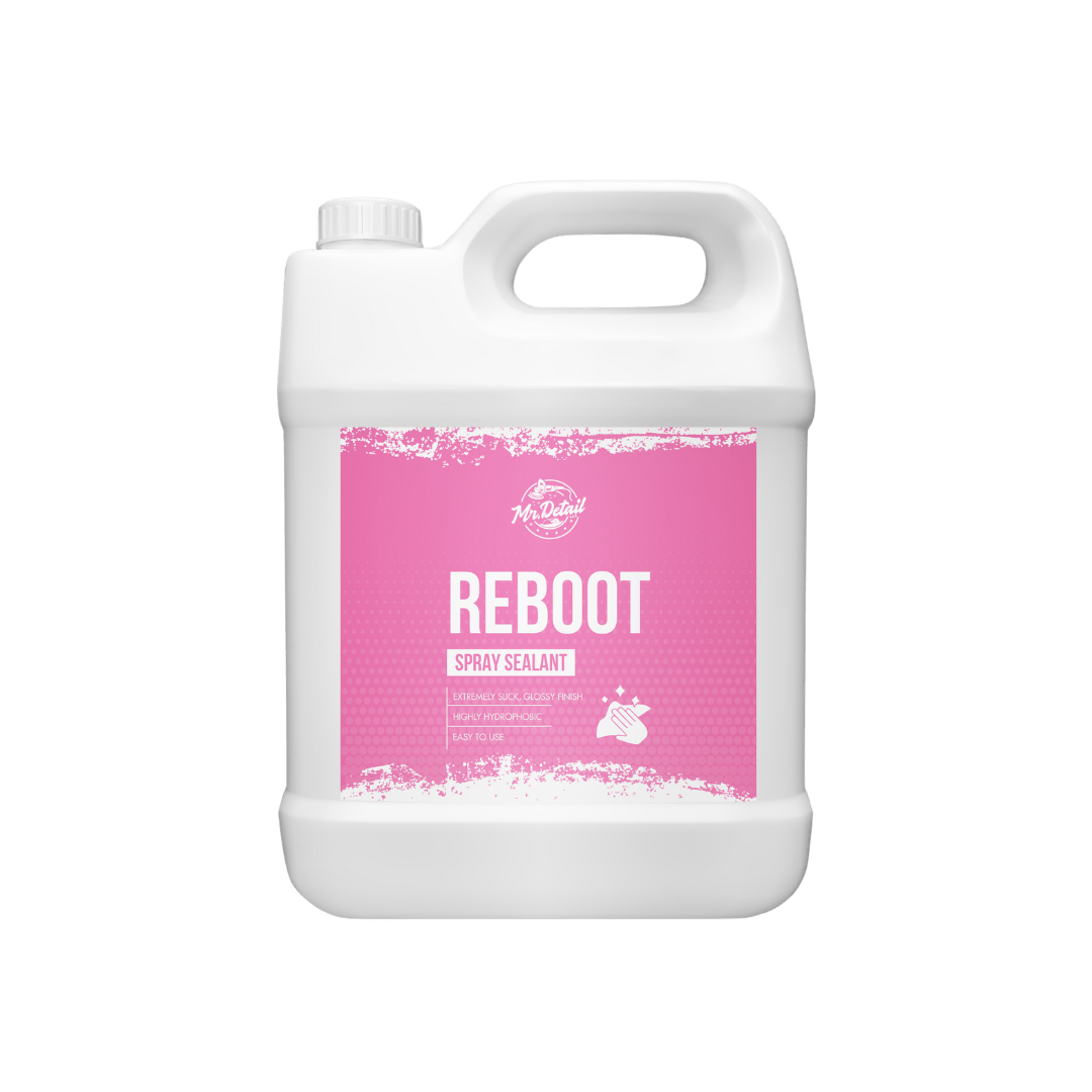 A bottle of Mr Detail Reboot on a white background.