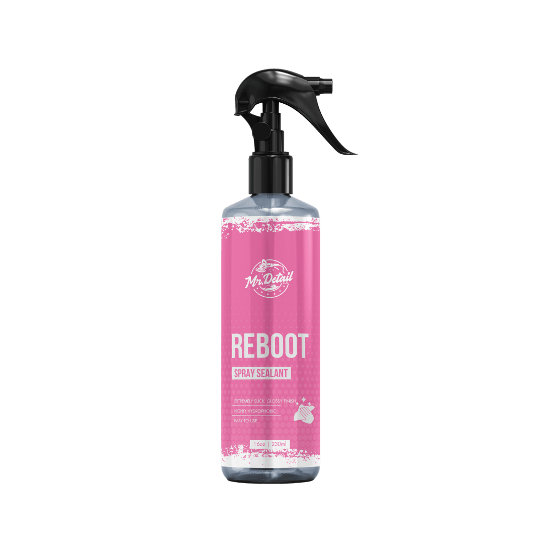 A bottle of Mr Detail Reboot on a white background.